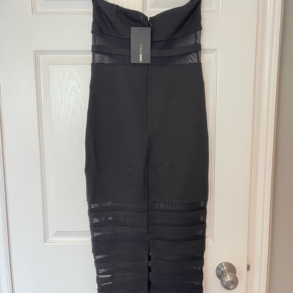 NWT Fitted Black Strapless midi dress size L - Picture 1 of 6